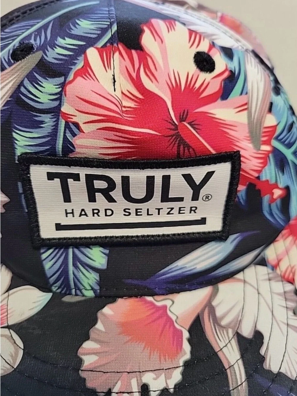TRULY Kids Floral Snapback Hat in Navy, Pink and White